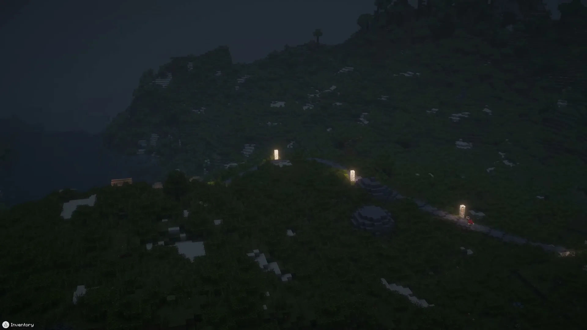 Las sendas, iluminadas de noche